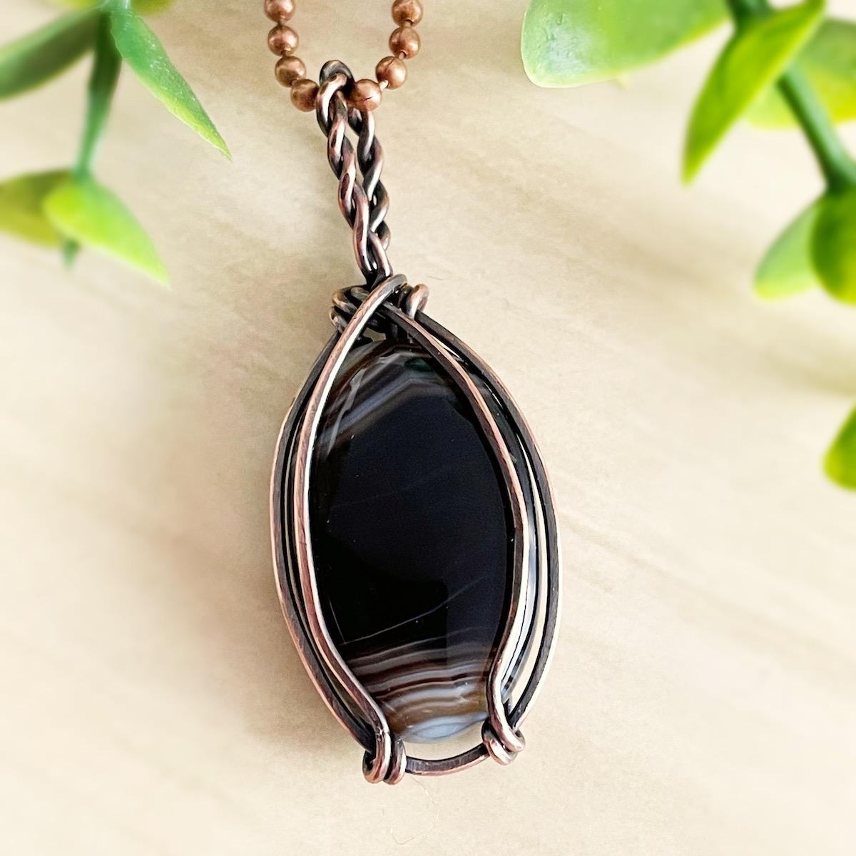 Botswana Agate Copper Necklace